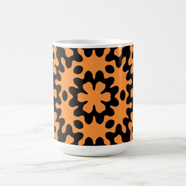 Retro Orange Abstrakte Kunst Tasse (Mittel)