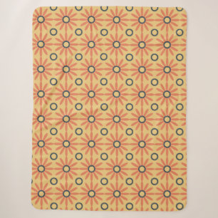 Retro Orange & Black Niedliches Abstraktes Blumenm Sherpadecke