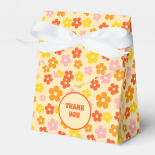 Retro Orange Blume Boho 50. Geburtstag Geschenkschachtel