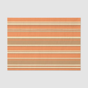 Retro Orange Brauner Streifen Mid-Century Modern Seidenpapier