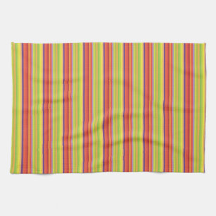 Retro Orange Brown Green Stripes - Serviette de cu