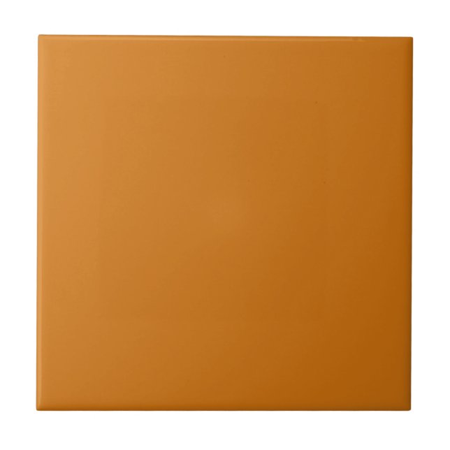 Retro Orange Brown Solid Color Tile Fliese (Vorderseite)