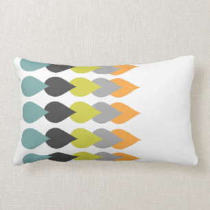 Retro orange Chartreuse gelbes Aqua Lendenkissen