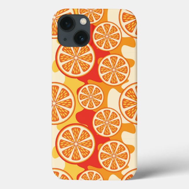 Retro Orange Citrus Muster Case-Mate iPhone Hülle (Rückseite)