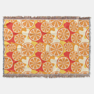 Retro Orange Citrus Muster Decke