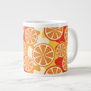 Retro Orange Citrus Muster Jumbo-Tasse