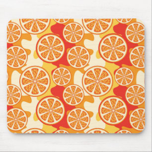 Retro Orange Citrus Muster Mousepad