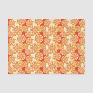 Retro Orange Citrus Muster Seidenpapier