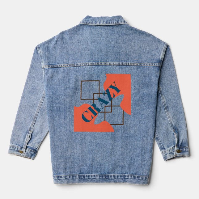 Retro Orange Crazy Jeansjacke (Rückseite)