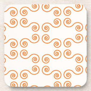 Retro Orange Curves Muster Getränkeuntersetzer