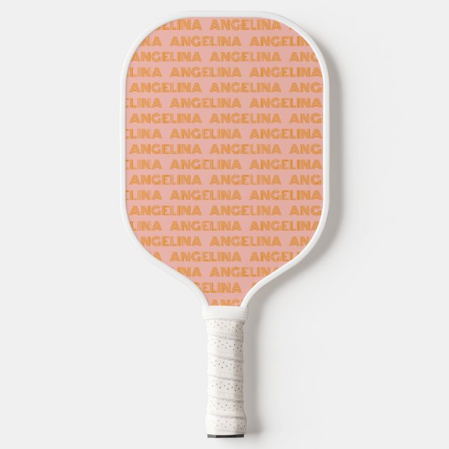 Retro Orange Custom Name Pickleball-Schläger 70er Pickleball Schläger (Vorderseite)