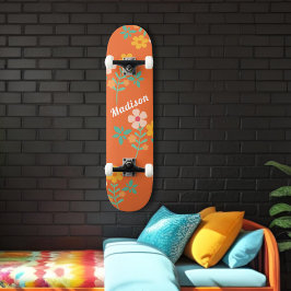 Retro Orange Daisy Bouquet Musterskateboard Skateboard
