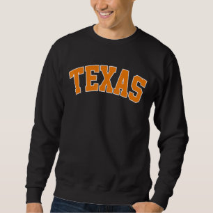 Retro Orange Farbbrief Texas Staat Texas Campu Sweatshirt