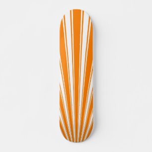 Retro Orange Funky Sun Rays Hintergrund Skateboard