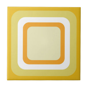 Retro Orange Gelb Weiß Fliese