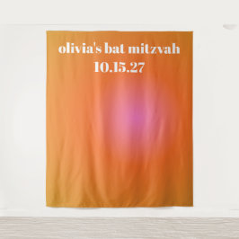 Retro Orange Gradient Bat Mitzvah Custom Backgroun Wandteppich