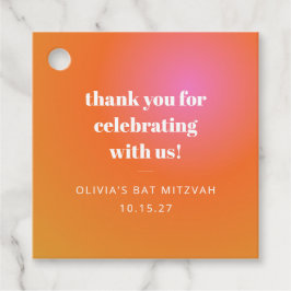 Retro Orange Gradient Bat Mitzvah Custom Vielen Da Geschenkanhänger