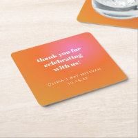 Retro Orange Gradient Bat Mitzvah Custom Vielen Da