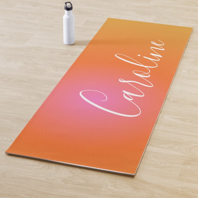 Retro Orange Gradient | Name des Personalisierten  Yogamatte (Beispiel)