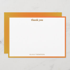 Retro Orange Gradient Unique Bat Mitzvah Custom Dankeskarte