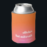 Retro Orange Gradient Unique Bat Mitzvah Custom Dosenkühler<br><div class="desc">Retro Orange rosa Gradient Einzigartiges Bat Mitzvah Custom kann kühler</div>