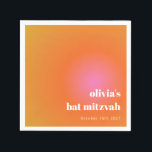 Retro Orange Gradient Unique Bat Mitzvah Custom Serviette<br><div class="desc">Retro Orange Pink Gradient Unique Bat Mitzvah Custom Napkins</div>