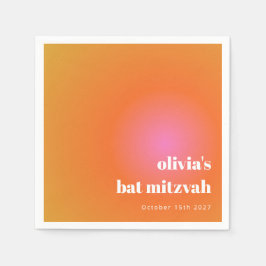 Retro Orange Gradient Unique Bat Mitzvah Custom Serviette