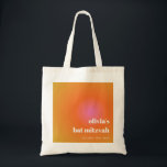 Retro Orange Gradient Unique Bat Mitzvah Custom Tragetasche<br><div class="desc">Retro Orange Pink Gradient Unique Bat Mitzvah Custom Tote Bag</div>