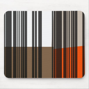 Retro Orange, Grau, Braun, Schwarze Abstrakte Kuns Mousepad