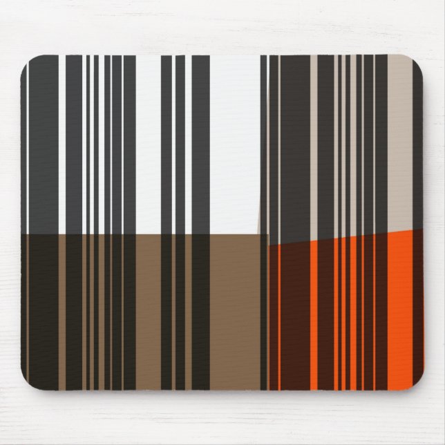 Retro Orange, grau, Brown, schwarze abstrakte Mousepad (Vorne)