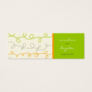 Retro Orange Green Scribbles Gastgeschenk Hochzeit
