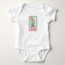 Retro Orange, Grün und Rosa Niedliches Kaninchen Baby Strampler