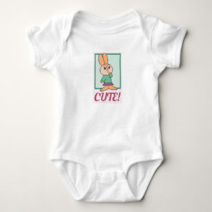 Retro Orange, Grün und Rosa Niedliches Kaninchen Baby Strampler