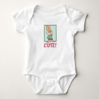 Retro Orange, Grün und Rosa Niedliches Kaninchen Baby Strampler