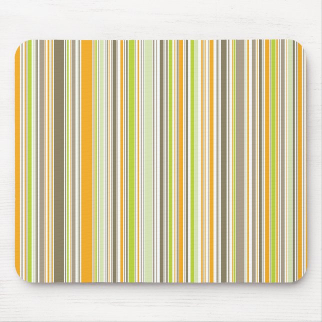 Retro orange grüne Streifen Mousepad Browns (Vorne)