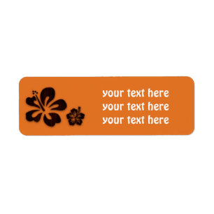 Retro orange Holzhawaii Hibiskus Blumen Adressetik