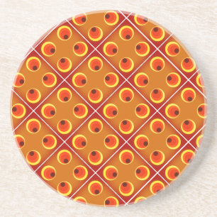 Retro orange in den 1970er Jahren Getränkeuntersetzer