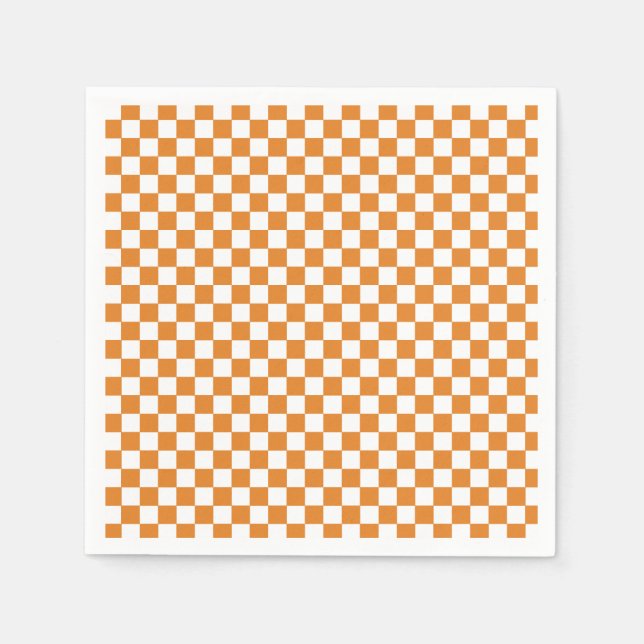 Retro Orange Karo Serviette (Vorderseite)