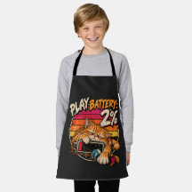 Retro Orange Katze Spiel Batterie 2% Humor