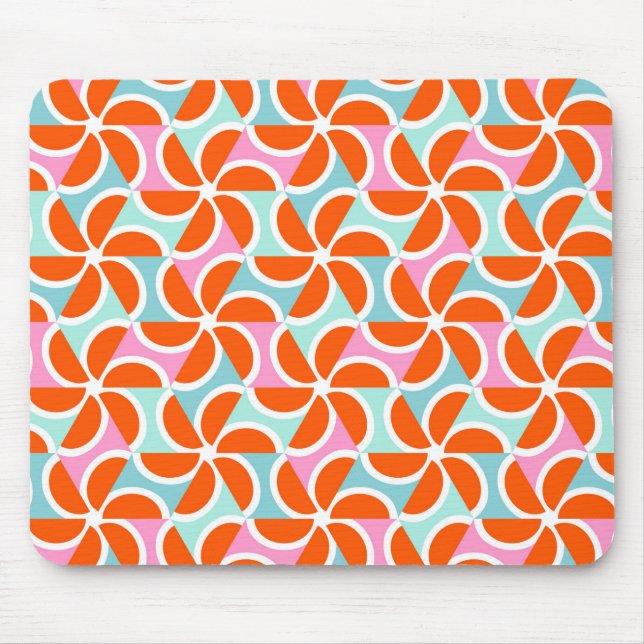 Retro orange Keil-Muster Mousepad (Vorne)