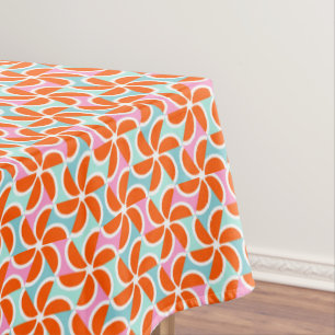 Retro orange Keil-Muster Tischdecke
