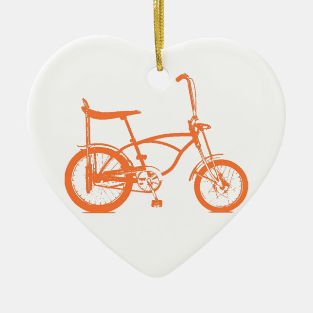 Retro Orange Krate Banana Sitzbike Keramikornament (Vorne)