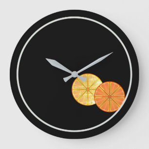 Retro Orange Lemon Slices Acrylic Wall Clock Große Wanduhr