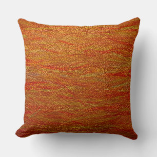 Retro Orange Look Leather Kissen