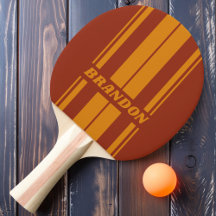 Retro Orange Roste Doppelplatinenstreifen mit Name