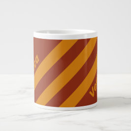 Retro Orange Rust Three Stripes with Name Jumbo-Tasse