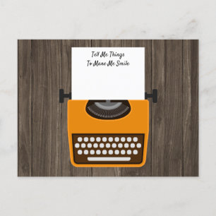 Retro Orange-Schreibmaschine, benutzerdefinierbare Postkarte