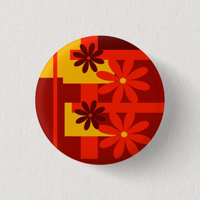 Retro orange Siebzigerjahre Button (Vorderseite)