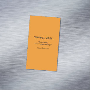 Retro Orange Textur – Sommerliche Stimmung Kunst Magnetische Visitenkarte
