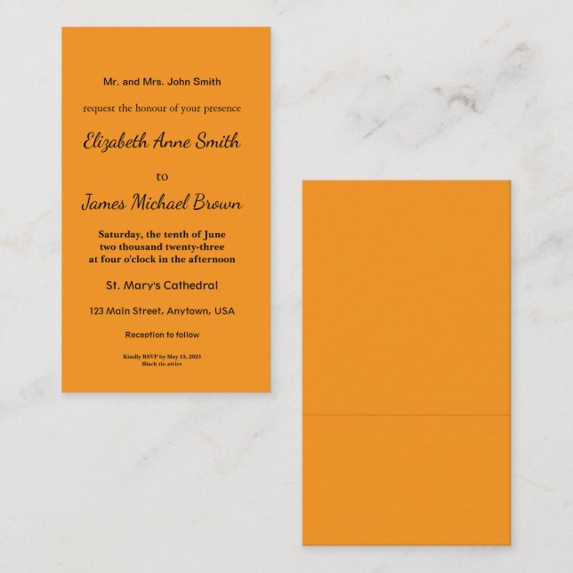 Retro Orange Texture - Summer Vibes Art Begleitkarte (Vorne/Hinten)